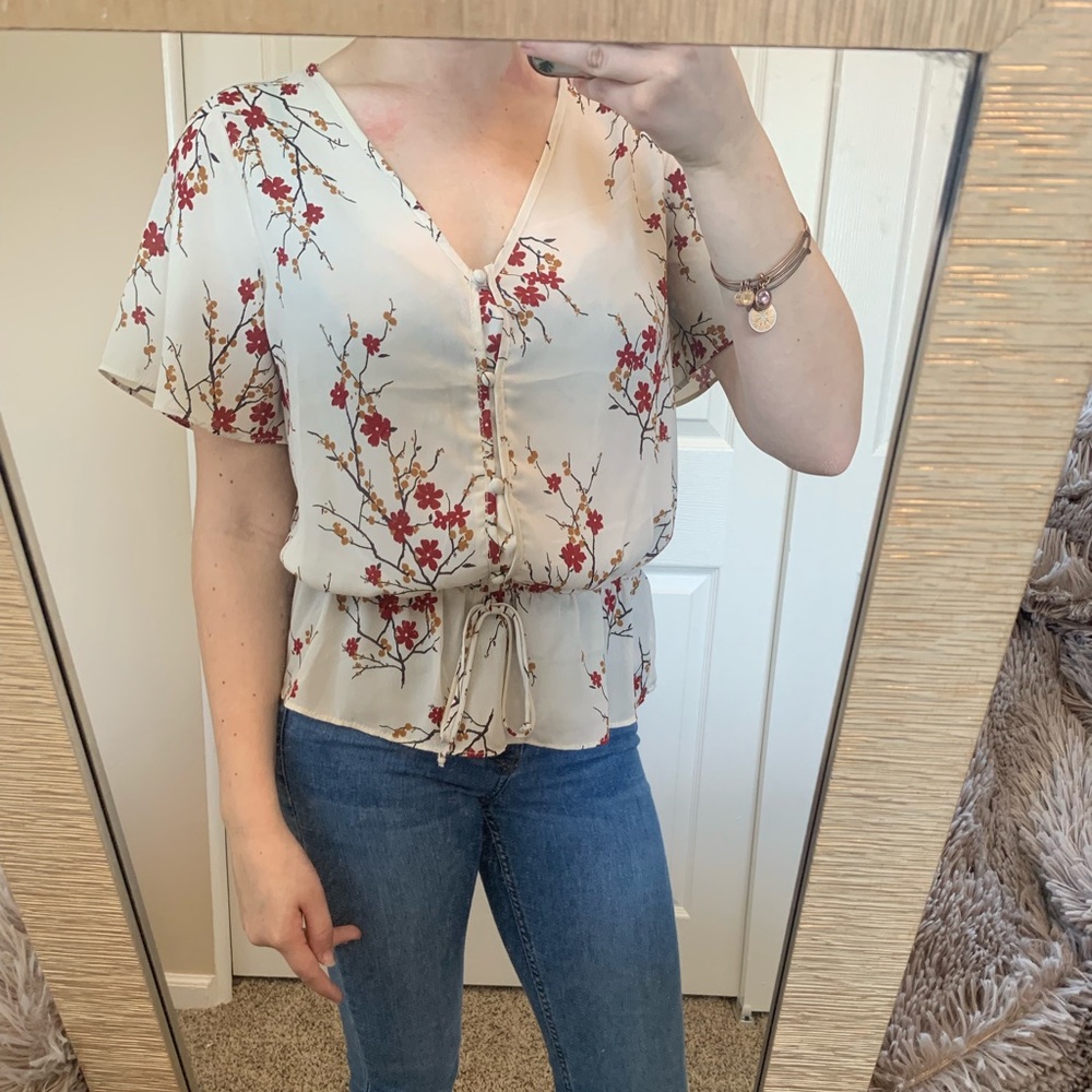 Button down floral blouse